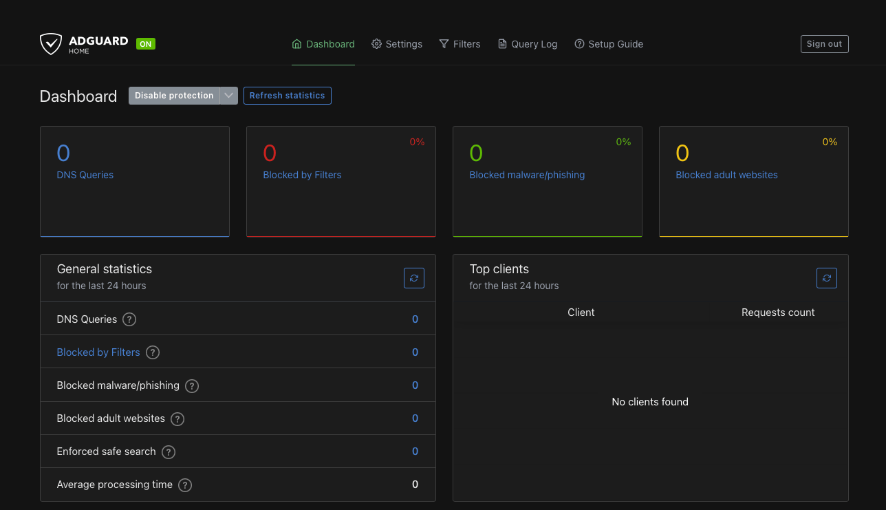 adguard dashboard